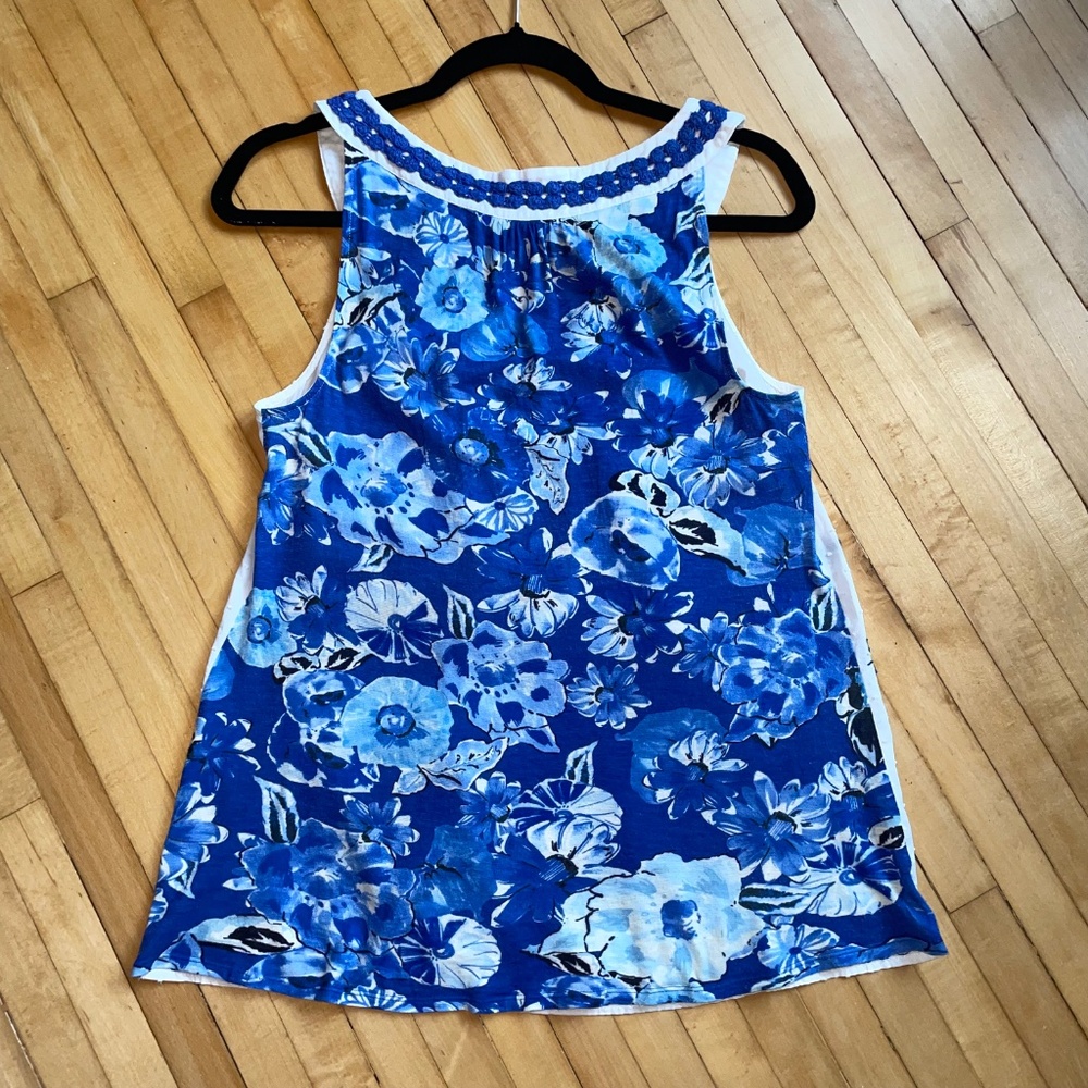 MEADOW RUE Anthropologie Embroidered Cami Tank Cotton Boho Mediterranean Coastal - Picture 8 of 12